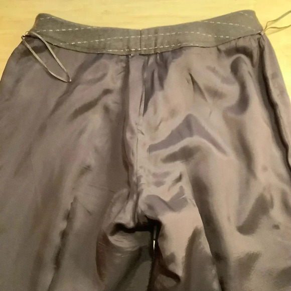 VINTAGE Brown Pinstripe Wool Tailored Pants Size 8 - Picture 8 of 11